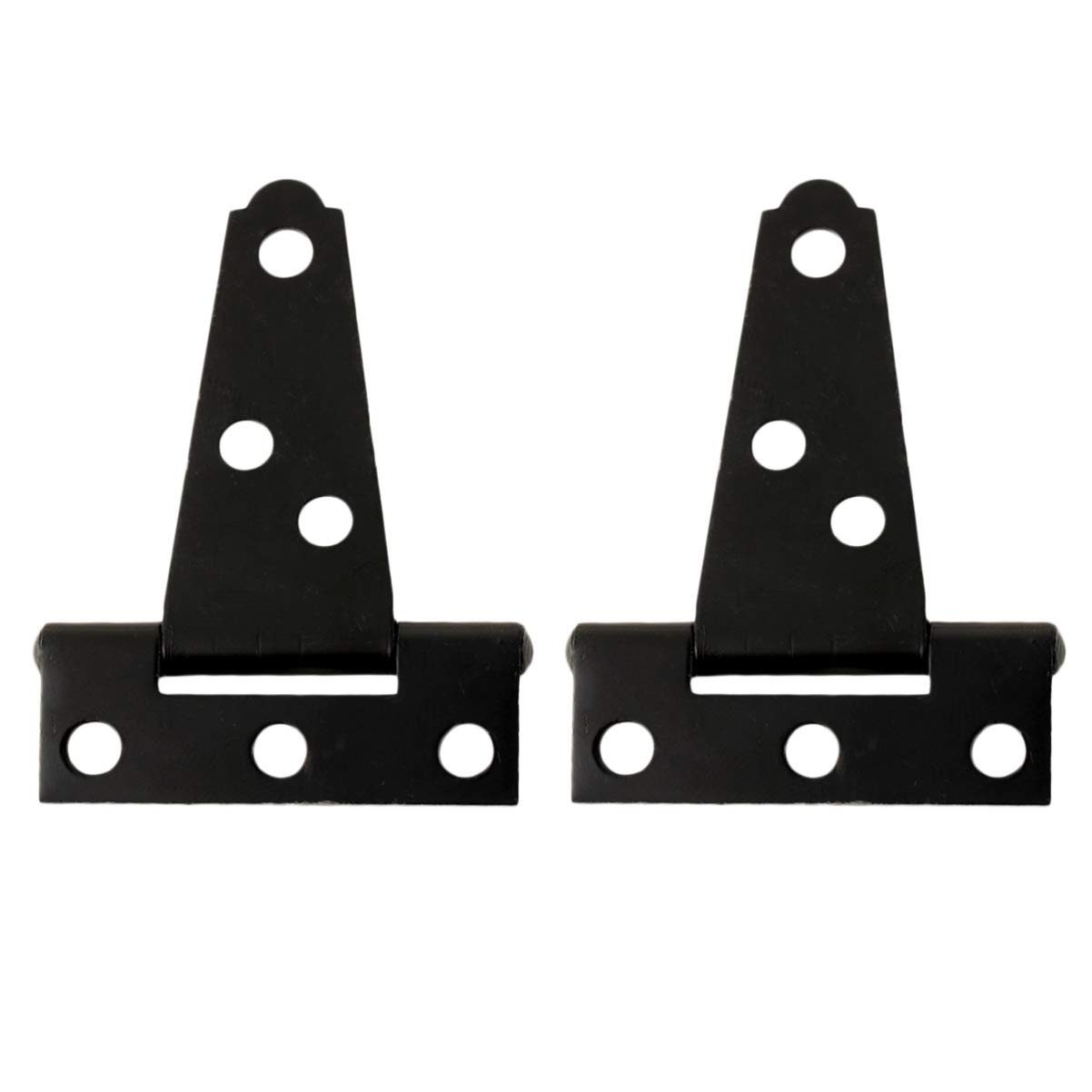 DOITOOL 2PCS Black T Strap Hinges Heavy Duty Gate Hinges for Wooden Fences or Metal Gates Iron Rustproof Barn Door Hinges Shed Door Hinges (2 Inch) (2PCS 2Inch)
