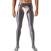 ChiaoLezhee Shiny Leggings For Men, Sheer Underwear Pants, Rave Party Outfits, Gay Lingerie Sissy Clothes Tights Sexy Glow