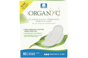 Organyc 100% Certified Organic Cotton Feminine Sanitary Pads With Wings, Everyday Pad, Dye, Paraben, Perfume, SAP, Plastic an
