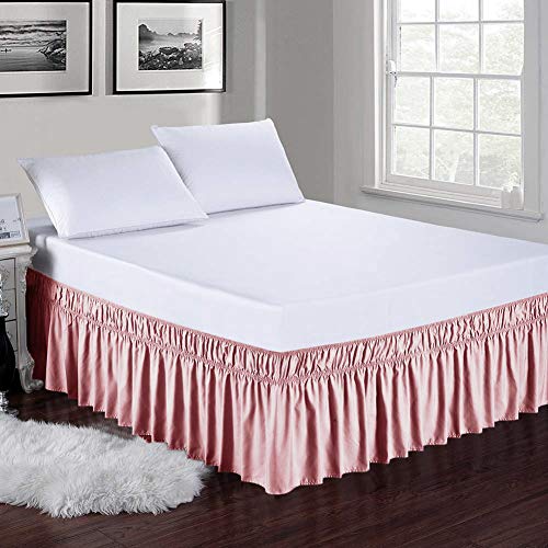 Obytex Wrap Around Bed Skirts Fashional Elastic Dust Ruffle Silky Soft