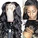 360 Body Wave Lace Frontal Wigs Human Hair Brazilian Black Women 150% Density Pre Plucked With Baby Hair 100% Unprocessed Virgin Human Hair (14 inch, Natural Color)
