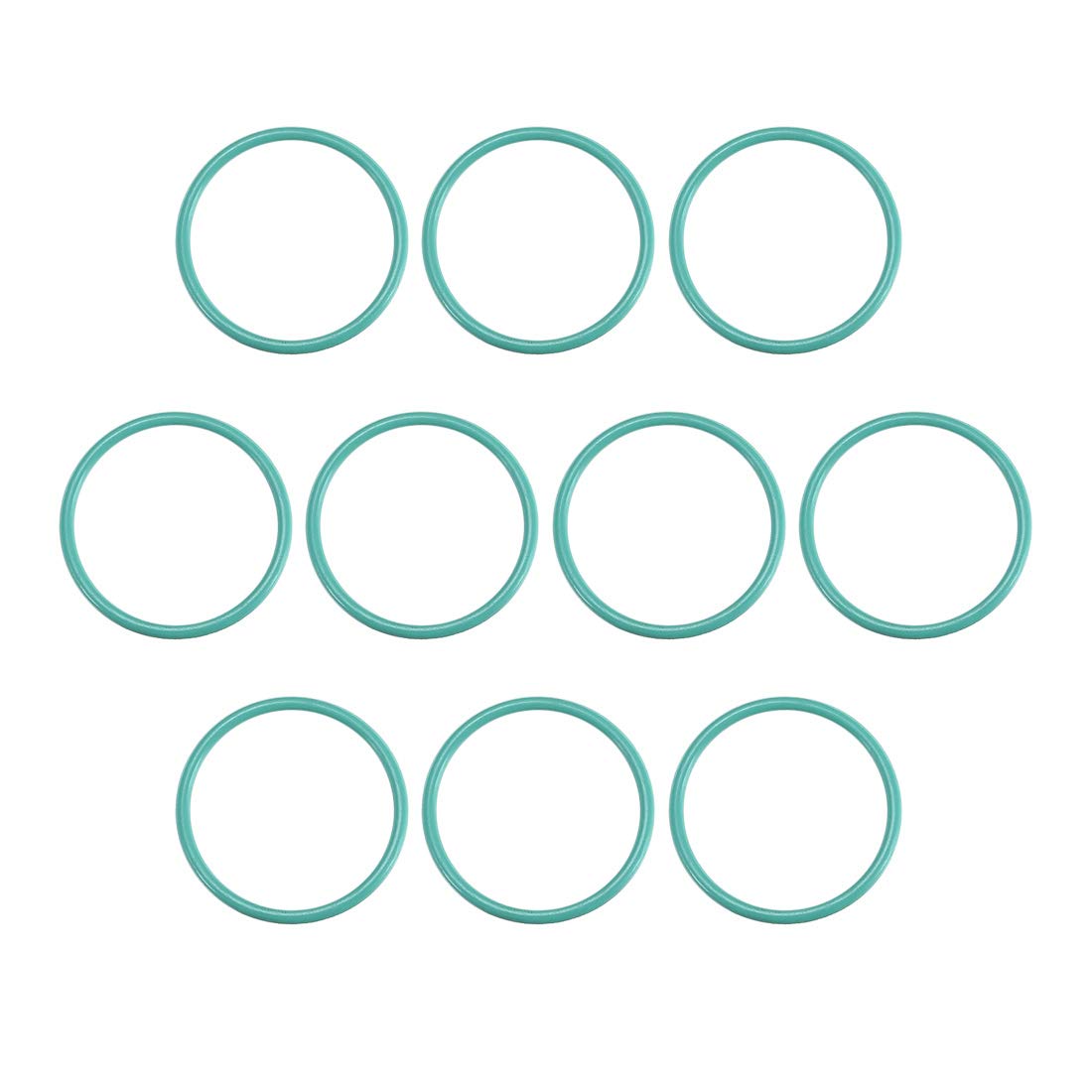 sourcing map Fluorine Rubber O-Rings, 14mm OD 12mm ID 1mm Width FKM Seal Gasket for Machinery Plumbing, Green, Pack of 10