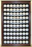Large 80 Souvenir Golf Ball Display Case Holder Cabinet, Solid Wood