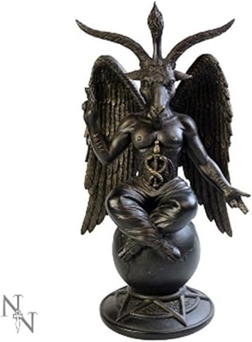 Statuetta anticata,baphomet -satana  29,5 cm, colore: bronzo B1063C4