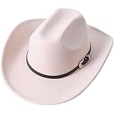 GRNUS Men Women Wide Brim Western Cowboy Cowgirl Hats with Buckle Belt