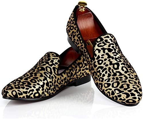 Harpelunde Leopard Print Shoes Men Loafer Shoes Smoking Slippers Slip On