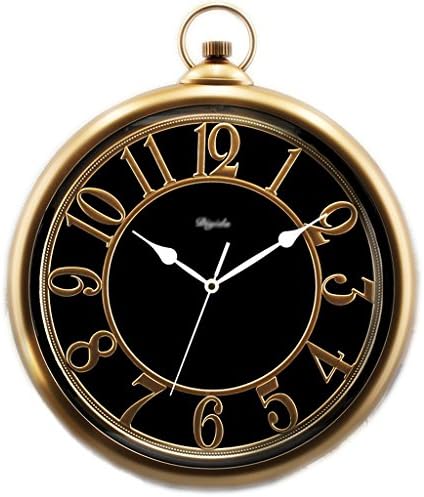 European Style Nostalgic Quartz Clock Champagne Gold 14 Inch Diameter: 42cmX36cmX5.5cm ( Color : Gold )