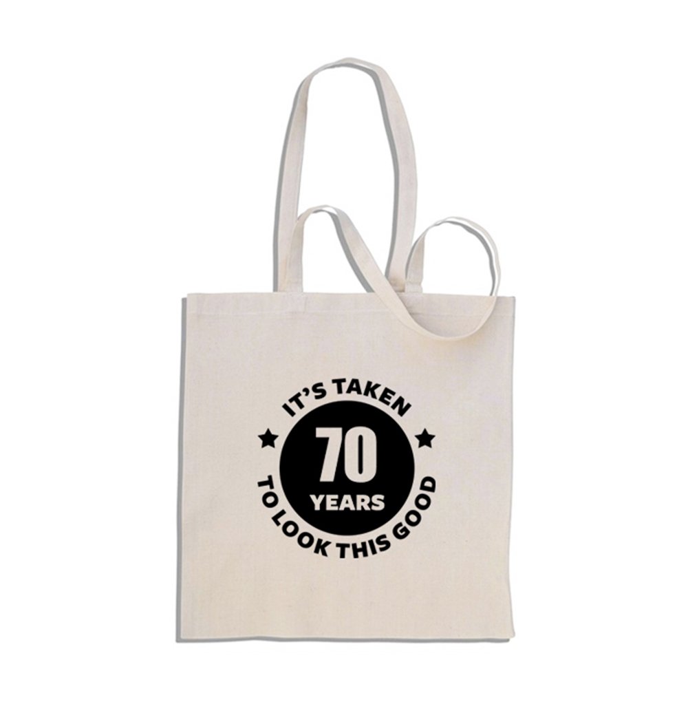 mug-tastic It's Taken 70 Years to Look This Good - 70th Birthday - Cotton Shopper Tote Gift Bag