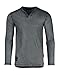 ZIMEGO Men's Vintage Color Dyed Long Sleeve V-Neck Athletic Slim Henley Shirts Steel Black