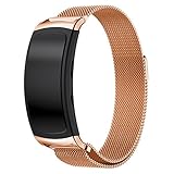Maxjoy Samsung Gear Fit 2 Band, Milanese Loop Replacement Bands Stainless Steel Bracelet Metal Strap with Magnet Clasp for Samsung Gear Fit2 SM-R360 Smart Watch, Rose Gold