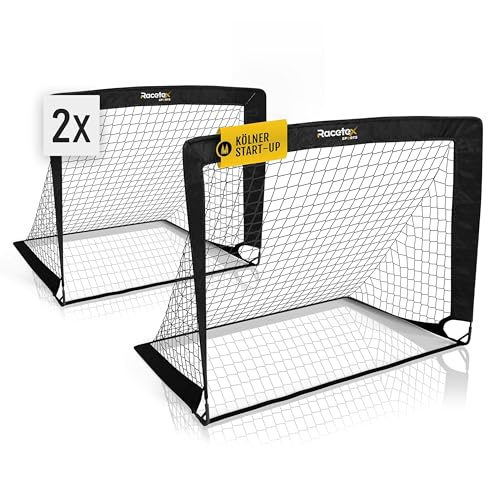 Racetex 2er Fußballtor Kinder Set Version mit verstärkten Glasfaserstange