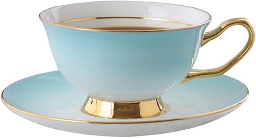 Amazon Com Acoome Tea Cup And Saucer Set 6 8oz Bone China Teacup