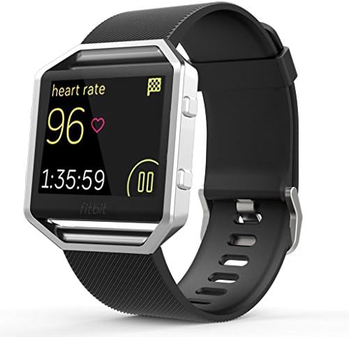 Fitbit Blaze Watch Band Small, GTIMES Soft Silicone Replacement Sport Strap Band with Quick Release Pins Wristband for Fitbit Blaze Smart Fitness Watch, Watch&amp;Frame Not Included (Black)