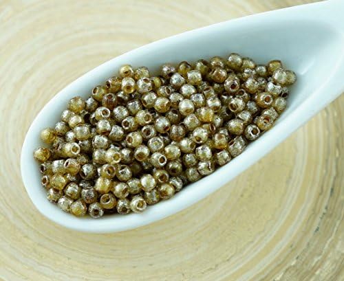 390pcs 5g Crystal Silver Marble Picasso Round Czech Glass Beads Small Tiny Spacer 2mm