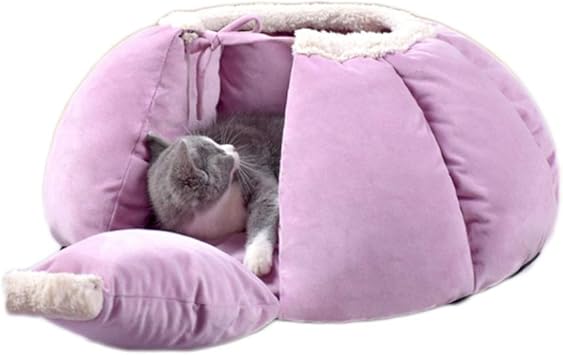 Amazon ペット寝袋 犬用ベッド ペットマット 猫 こたつ ペットベッド猫 犬ベッド 犬小屋 クッション 猫 あったかベッド 猫 S 寝袋 室内用 おしゃれ 人気 可愛い ふわふわ 暖かい ライトパープル キャットハウス ネコベッド ネコ いぬ 猫寝床 寝具 イグル