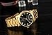 DREAMING Q&P IP Gold Plating Steel Roman Numeral Dial with Rhinestones Luxury Mens Wrist Watches for Man Black 003