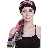 Elegant Chemo Cap with Silky Scarfs for Cancer Women Hair Loss Sleep Beanie