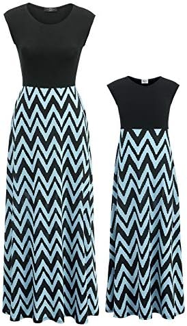 Mommy and Me Print Cap Sleeve Maxi Dresses - Made in USA