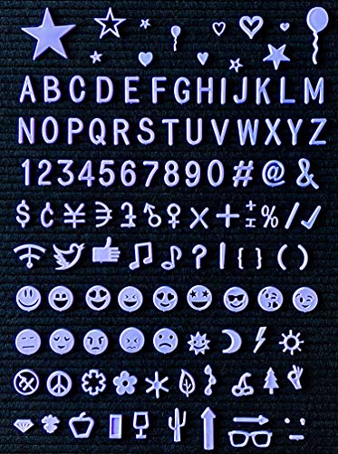 Pastel Coral Pink Color Plastic Letter Set for Felt Letter Board. 3/4" Letters, 222 Characters, Fun Symbols and Emoji’s (Coral Pink ONLY + Bag) - Thumbnail 3