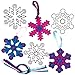 Baker Ross AF743 Snowflake Suncatcher Windchimes - Pack of 8, Craft Set for Kids to Decorate Novelty Toys for Children, Perfect Party, Loot Or Prize Bag Filler