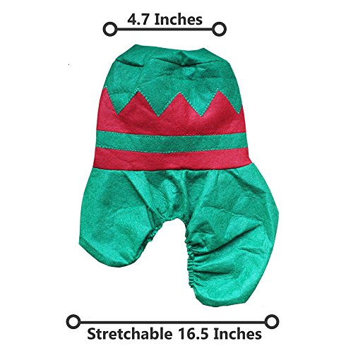 Festive Christmas Bathroom Decoration Set, 3-Piece Plush Snowman and Santa Toilet Seat Cover and Rug Set with Tank Tissue Box Cover For Holiday Bathroom Ornament (Santa Elf)