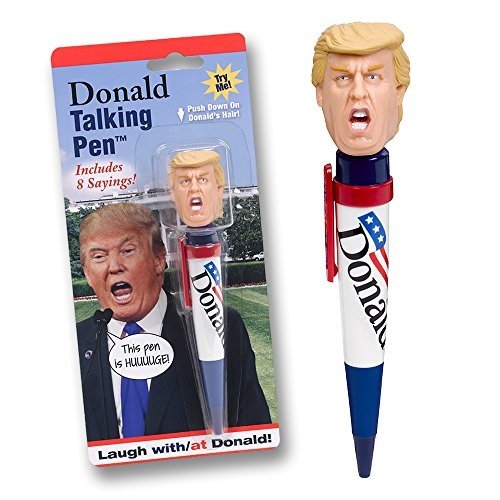 Donald Talking Pen, 8 Different Sayings, Trump's Real Voice, Just Click And Listen, Funny Gifts For Trump and Hillary Fans Toys & Games, Novelty & Gag Toys