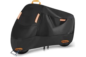 300D Heavy Duty Motorcycle Cover, Seceles All Season Durable Waterproof Outdoor Protection Scooter Cover Waterproof Outdoor Fits up to 95" Yamaha Honda Harley Suzuki (3XL: 100" * 35" * 50")