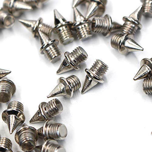 MoMaek 110 Pieces 1/4 Inch Steel Track and Cross Country Spikes Replacement Shoe Track Spikes,Silvery
