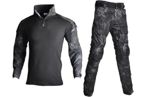 Lilychan Mens Tactical Military Suits Long Sleeve Rip-Stop Uniforms Combat Shirt and Pants Elbow Knee Pads