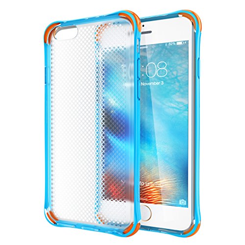 iPhone 6S Case, Tekcoo [Tair Series] iPhone 6 / 6S (4.7 INCH) [Crystal Blue] Shock Absorbing Air Hybrid Impact Rugged Ultra Thin Slim Case Flexible TPU Bumper & Matte Back Clear Panel Cover