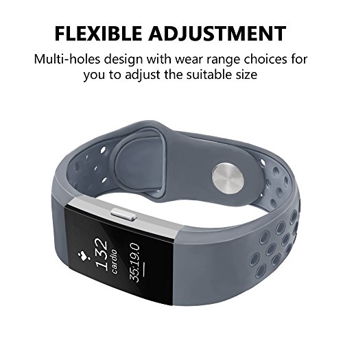 image for iGK Silicone Replacement Bands Compatible for Fitbit Charge 2, Adjusta