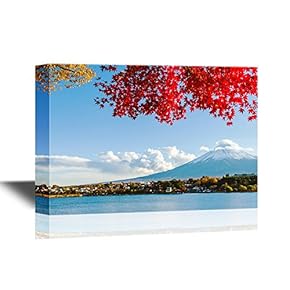 Canvas Wall Art - Mt. Fuji in Autumn - Gallery Wrap Modern Home Art | Ready to Hang - 12x18 inches