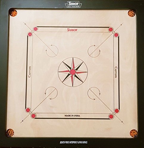 Surco Classic Kids Size Carrom Board with Coins and Striker, 4mm