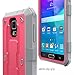 E LV Hybrid Armor Protection Defender Case Cover with Built-in Screen Protector for Samsung Galaxy Note 4 - Red Melon/ Gray