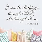 Wall Sticker, Hatop Wall Decal Quote I Can Do All Things Through Christ Who Strengthens Me Philippians 4:13