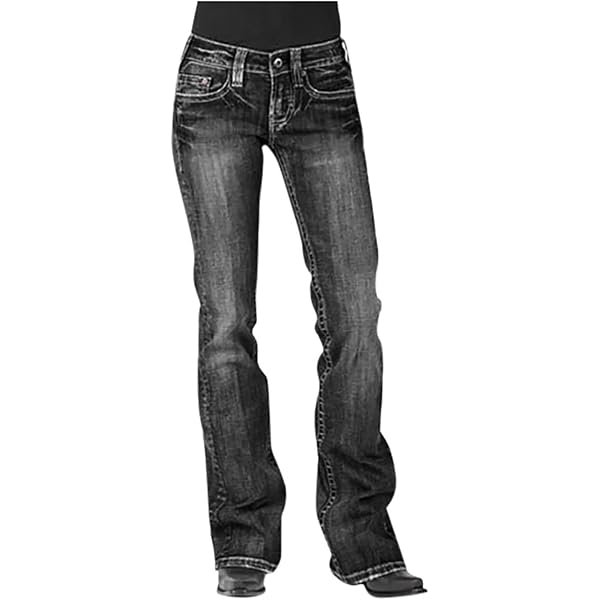 Cowgirl Tuff Don’t Fence Me In Dark Boot Cut Jeans For Women - Comfortable & Stylish Western Wear - View #8