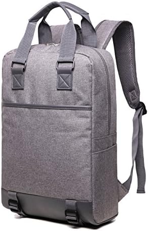 ZIXER Slim Water Resistant Lightweight School Student Laptop Backpack Messenger Bag Fits 15'' Laptop (Grey)