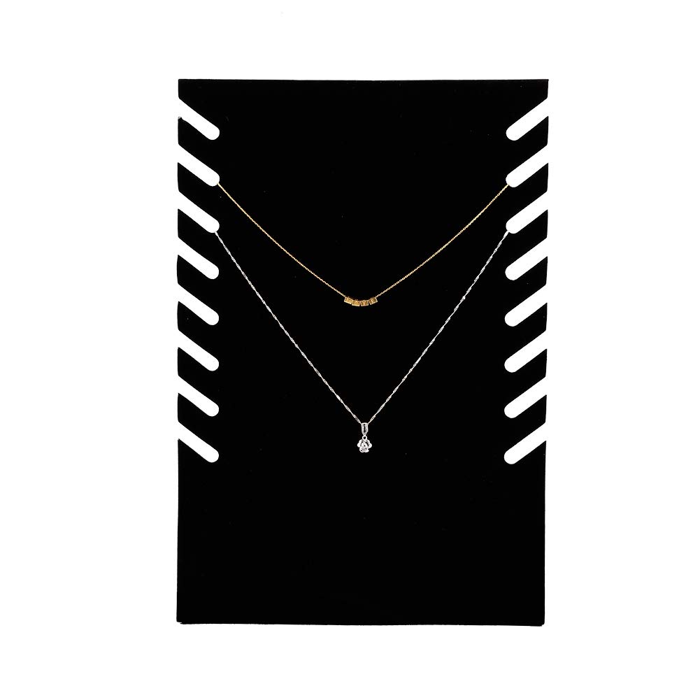 Black Flannel Necklace Display,Jewelry Pendant Organizer Display Stands,Protect Jewelry,not Easy to Deform,Soft Flannel Material,for Necklace,Jewelry,Pendant Chain,11 x 7.5in