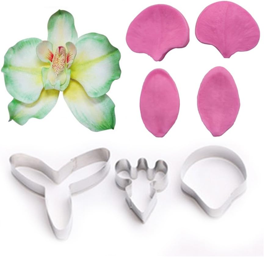 Gumpaste Large Phalaenopsis Orchid DoubleVeiner & Cutter Set Fondant