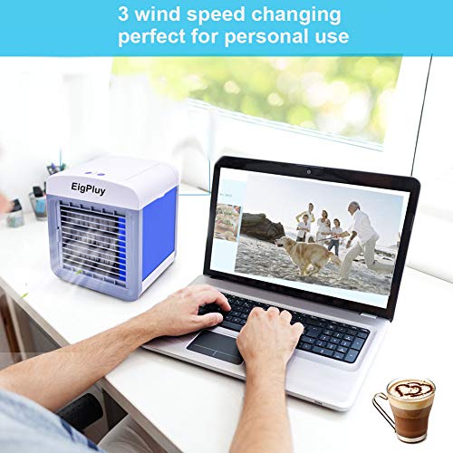 EigPluy Personal Air Cooler 6.5-inch Portable Air Conditioner Fan Small Space Cooler Personal USB Desktop Fan Compact Evaporative Cooler Air Humidifier