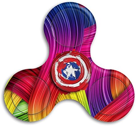 Captain America Shield Logo Fidget Spinner, Hand Spinner, Tri-Spinner Fidget Toy For ADD,ADHD,and Anxiety