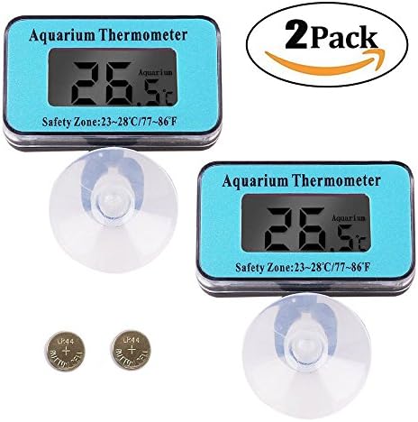 AUTIDEFY LCD Digital Aquarium Thermometer With Sucker for Fish Tank - 2 Pack