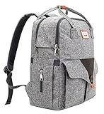 Savvy Nomad Diaper Bag Backpack with Stroller Straps & Changing Pad,Multi-Function Waterproof Baby Travel Nappy Bags for Mom & Dad - Large Capacity, Durable and Stylish，Gray