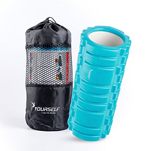 SYOURSELF Foam Roller for Muscle Massage-13" x 5.5", EVA, Trigger Point-Deep Tissue, Myofascial Release, Physical Therapy for Pain Relief, Exercise, Yoga, Pilates+Instructions, Carry Bag(A Blue)