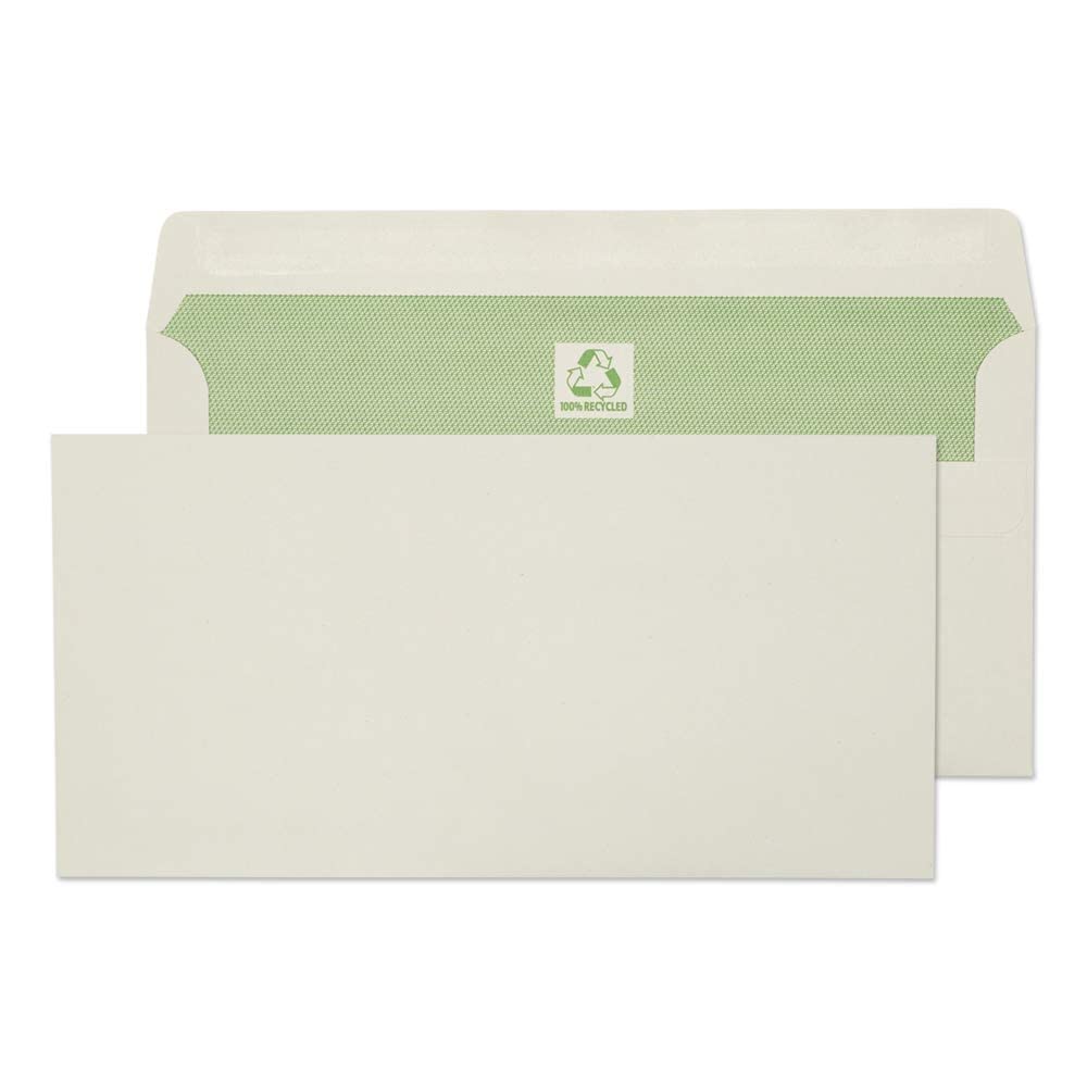 Blake Environmental - 100% Recycled Envelopes DL (110 x 220mm) - Pack of 500 - Premium Thickness 90GSM - Self Seal - Natural White Envelopes - FSC Certified - Stationery & Business Supplies (RE3258)
