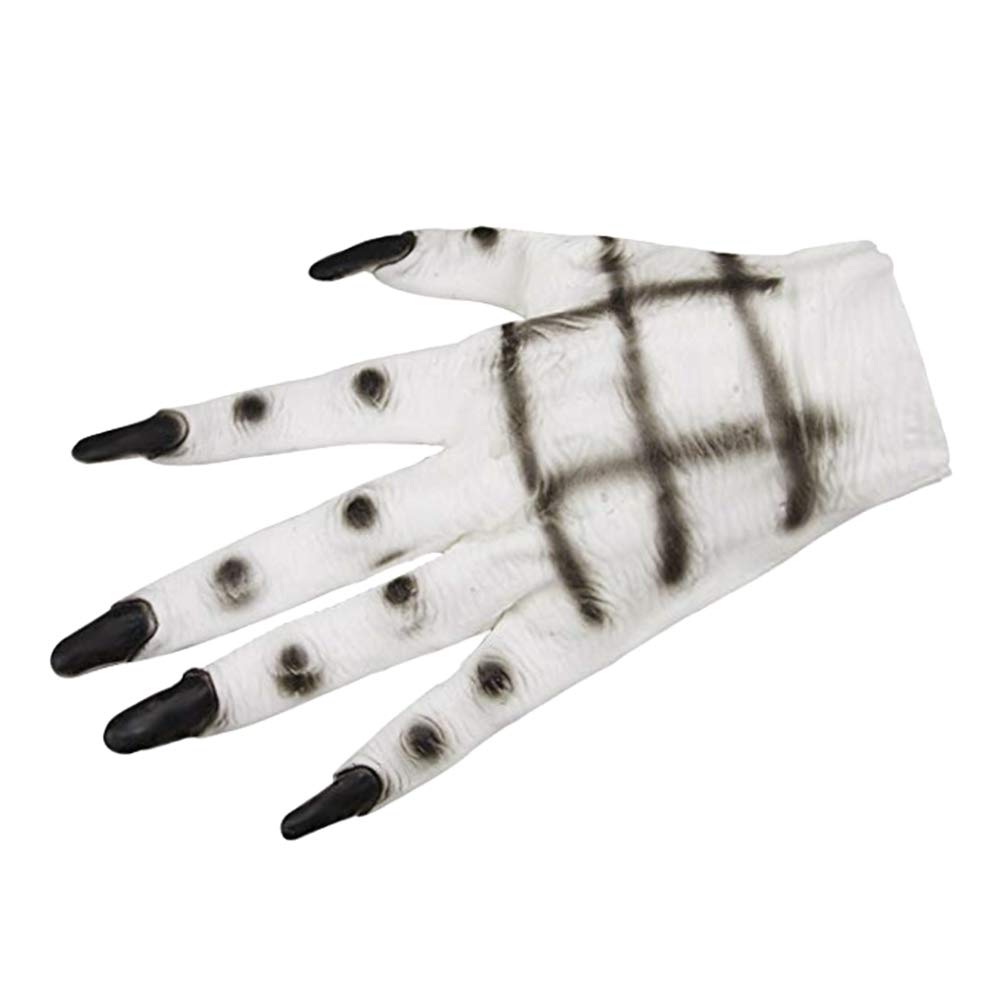 IBLUELOVER Halloween Ghost Claw Gloves Ghost Cosplay Gloves Vampire Witch Costume Zombies Hands Gloves Long Finger Devil Nail Rubber Mittens Witch Horror Gloves for Masquerade Carnival Festival