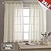 jinchan Sheer Curtains for Living Room, Beige Solid Voile Airy Curtains 63 Inch Length for Bedroom, Classic Semi Sheer Light Filtering Drapes, Rod Pocket Window Treatments, 2 Panels Nature