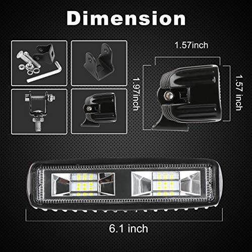 AAIWA LED Light Bar, 6 Inch Led Pods 36W Off Road Lights Flood Driving Fog Lights, Led Work Light Bar for Truck SUV ATV Jeep Boat
