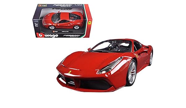 Amazoncom Maisto Ferrari 488 Gtb Red 124 Model Car By