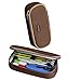 Homecube Pencil Case Big Capacity Waterproof Pencil Pouch Oxford Make-up Pen Case Durable Stationery Bag Pen Holder for Man & Women (Brown)